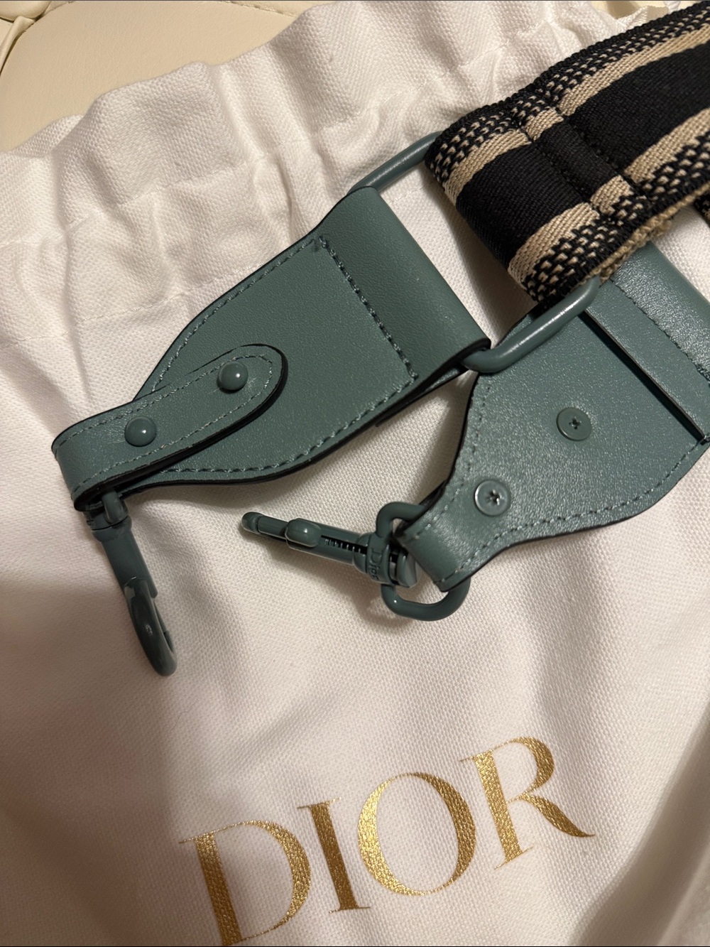 FASHION!!! Sage Green Saddle Crossbody with Signature Strap - Picture 3 of 7